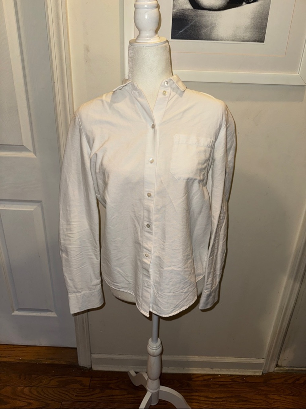 Sezane EUR 36 White Casual Button-Down Shirt with Chest Pocket